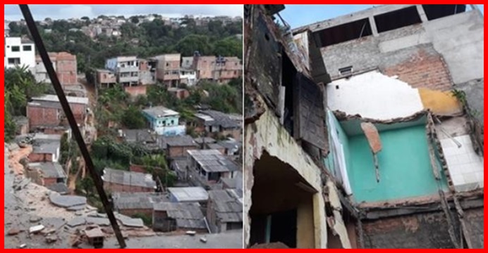 Uma pessoa fica ferida após imóvel desabar em Simões Filho