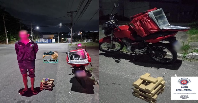 Homem se passa por motoboy e é preso fazendo ‘delivery’ de maconha