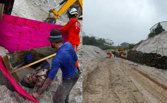 Funcionário fica soterrado após deslizamento de terra em obra no Nordeste de Amaralina