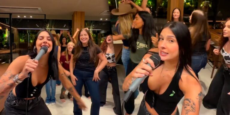 Ana Castela faz noite de karaokê com amigas e canta: ‘Eu vou pegar todo mundo’