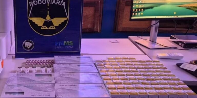 Mais de 100 canetas emagrecedoras ilegais são encontradas escondidas no estepe de carro em MS