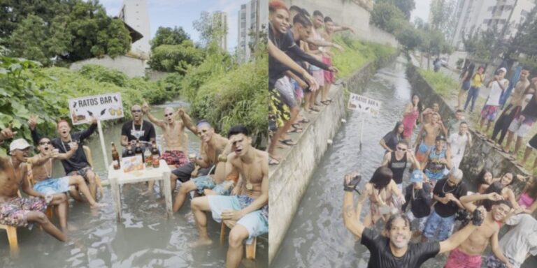 Festa em esgoto à céu aberto viraliza e divide opiniões na internet; veja o vídeo