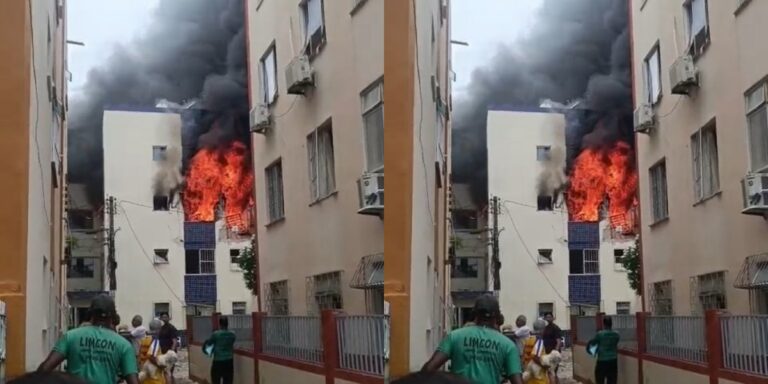 Incêndio de grandes proporções assusta moradores no Stiep; bombeiros ficam feridos