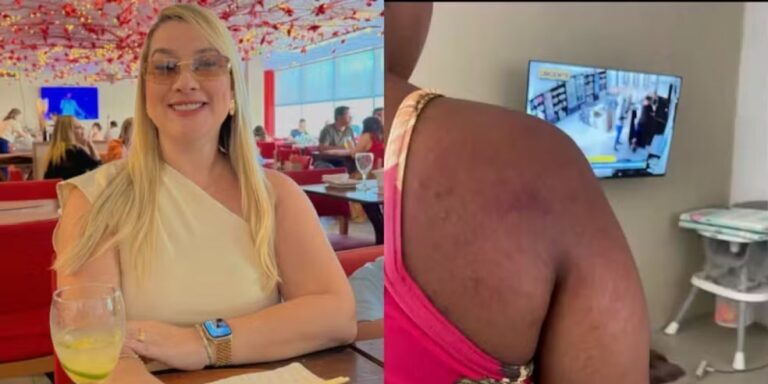 Empresária suspeita de agredir doméstica grávida tentava fugir quando foi presa pela polícia