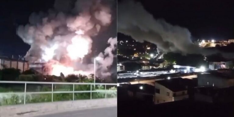 Incêndio em casa de fogos provoca explosões e assusta moradores em Simões Filho