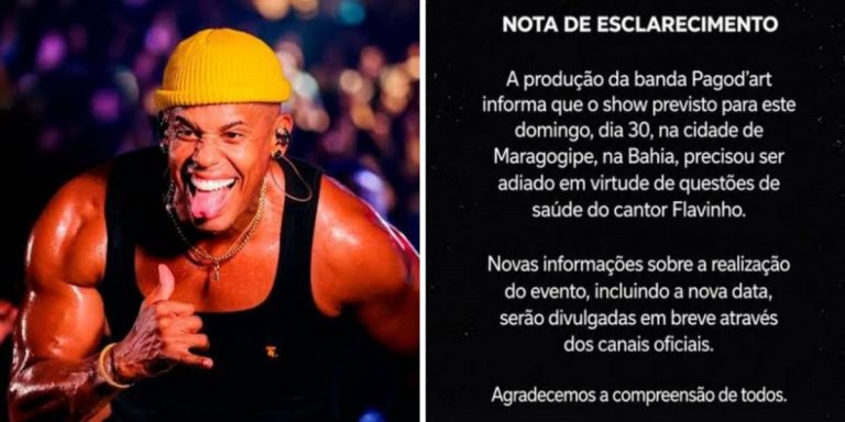 Flavinho, do Pagod’art, é hospitalizado após passar mal e cancela show em Maragogipe